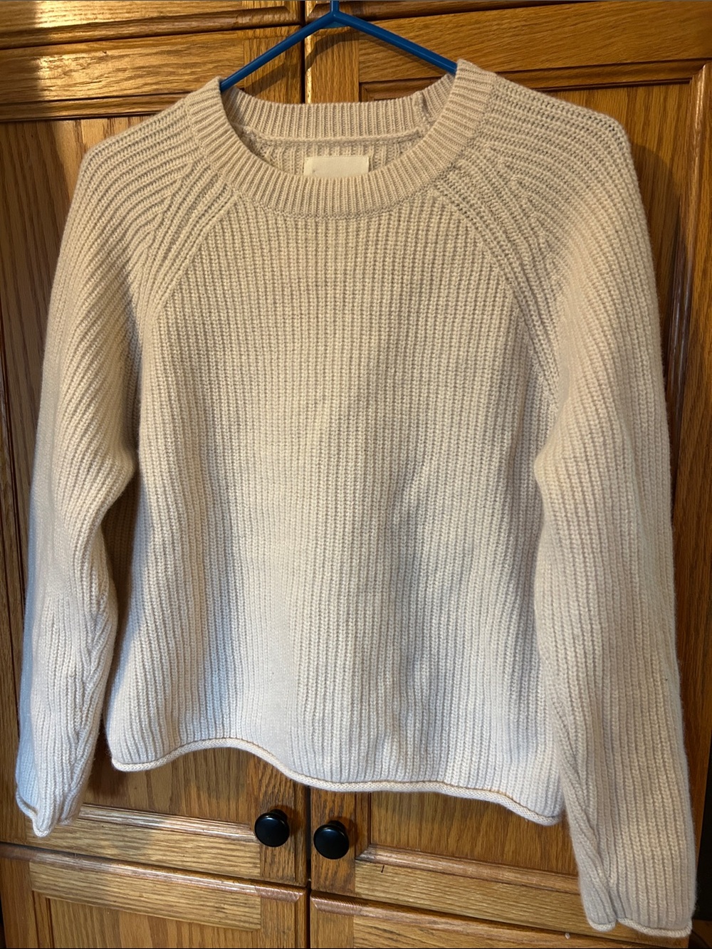 Soft Cream Ribbed Crewneck Sweater
